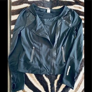 Zella Asymmetric Moto Jacket with mesh inserts Lg